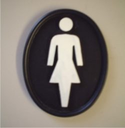Ladies toilet sign